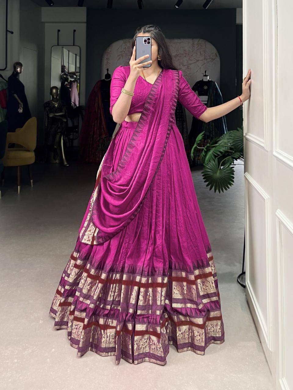 NIRUPA Pure Chanderi PNK Party wear lehenga choli distributors
