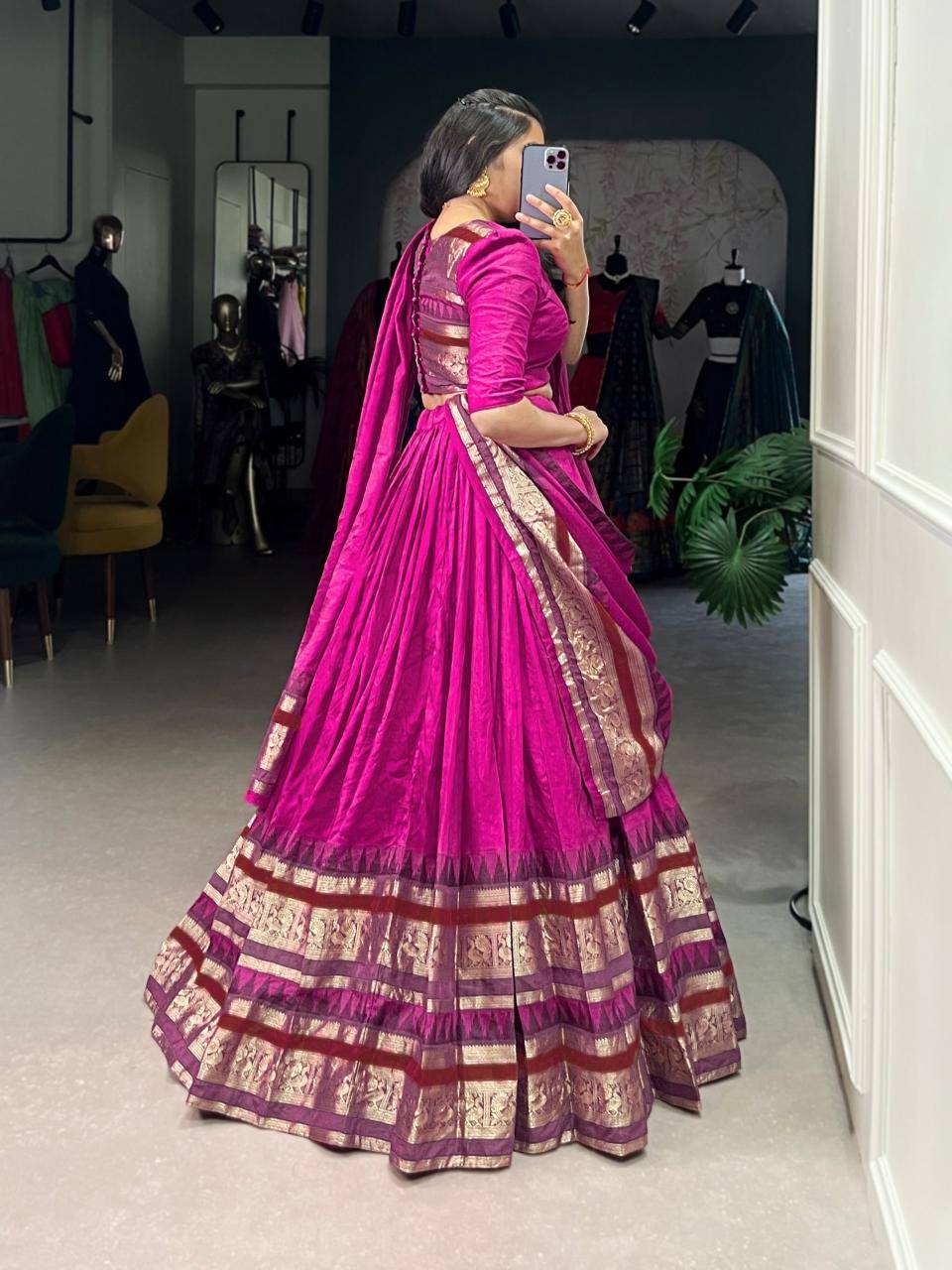 NIRUPA Pure Chanderi PNK Party wear lehenga choli distributors
