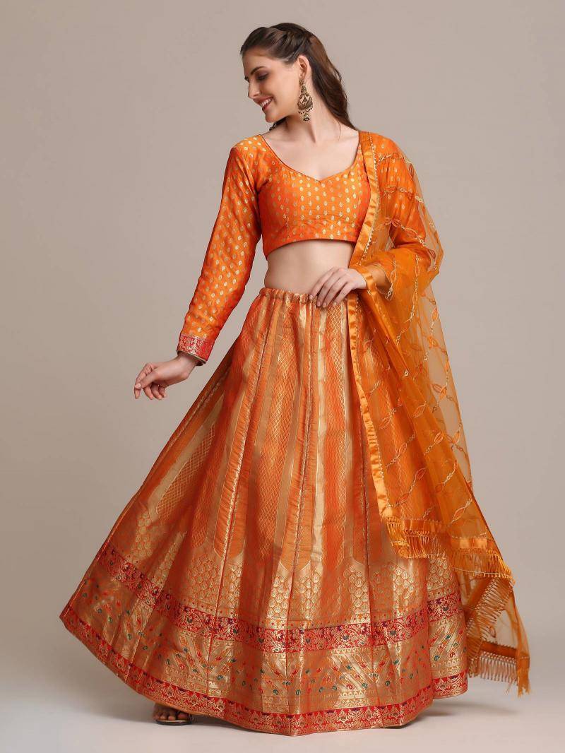 Jf 1539 And 1540 Jacquard Silk Designer wedding lehenga choli wholesale