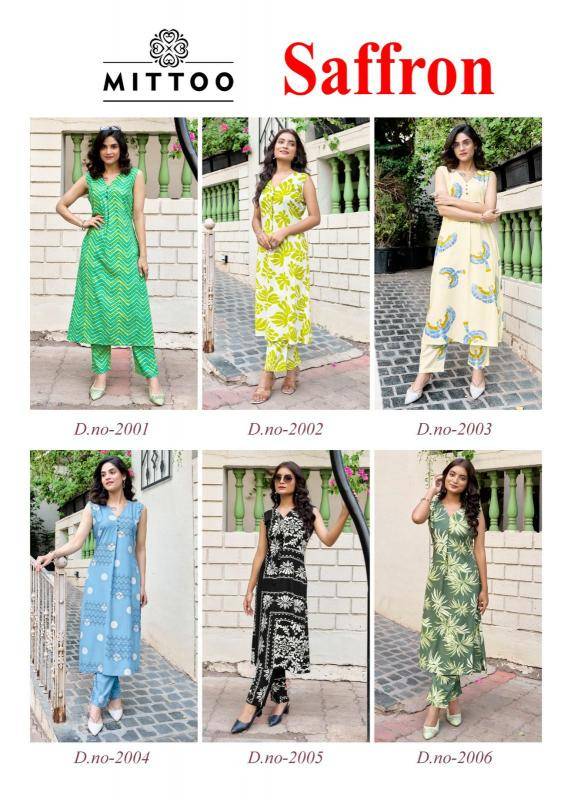 Mittoo saffron latest Kurti collection wholesale in India