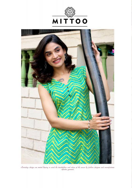 Mittoo saffron latest Kurti collection wholesale in India