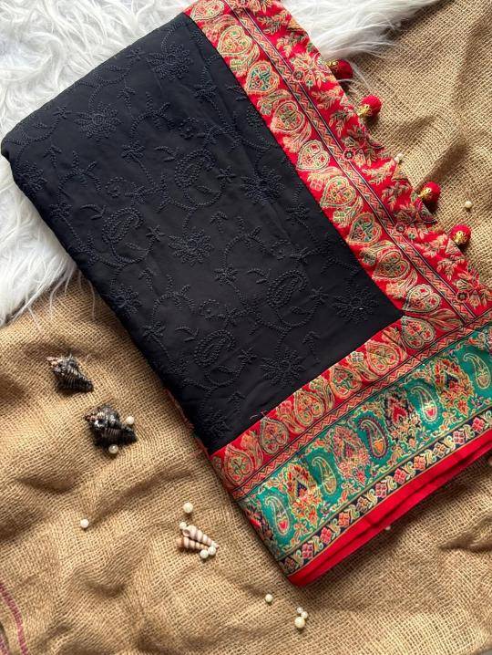 Shorya georgette lukhnowi Wholesale sarees suppliers in Jaipur
