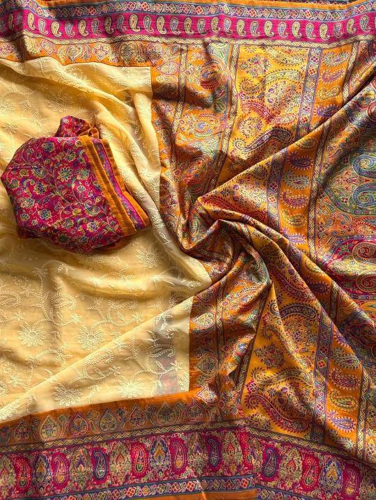 Shorya georgette lukhnowi Wholesale sarees suppliers in Jaipur