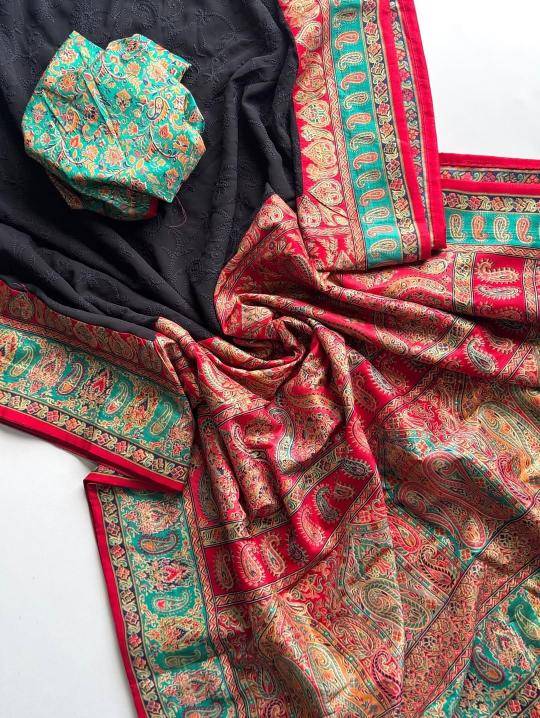 Shorya georgette lukhnowi Wholesale sarees suppliers in Jaipur