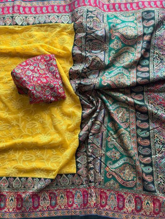 Shorya georgette lukhnowi Wholesale sarees suppliers in Jaipur