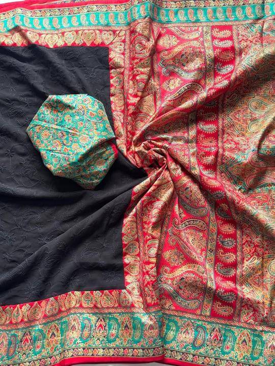 Shorya georgette lukhnowi Wholesale sarees suppliers in Jaipur