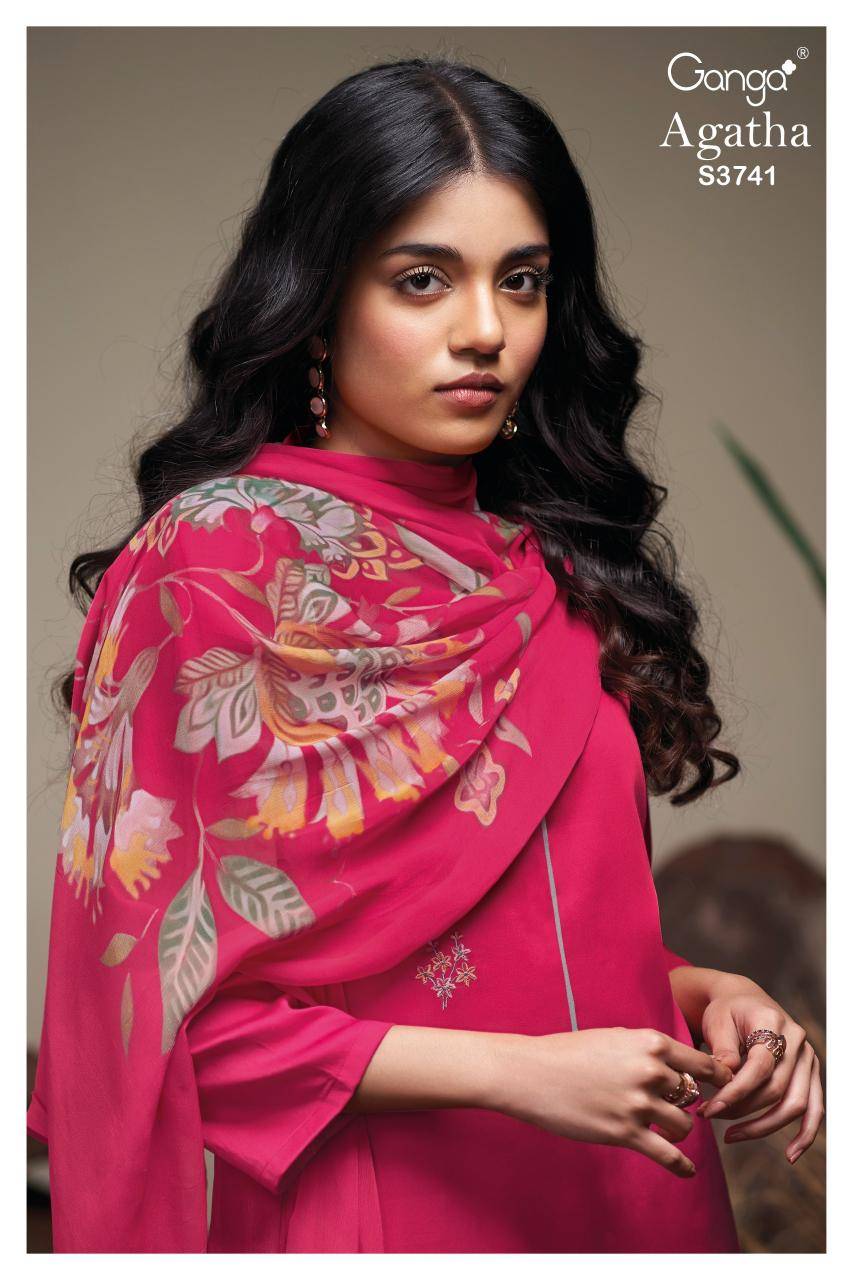 Ganga agatha 3741 Wholesale dress material suppliers