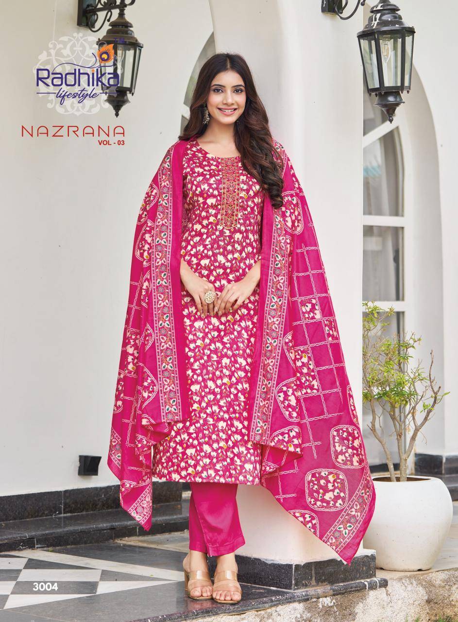 Radhika lifestyle nazrana vol 3 Wholesale kurtis Surat market