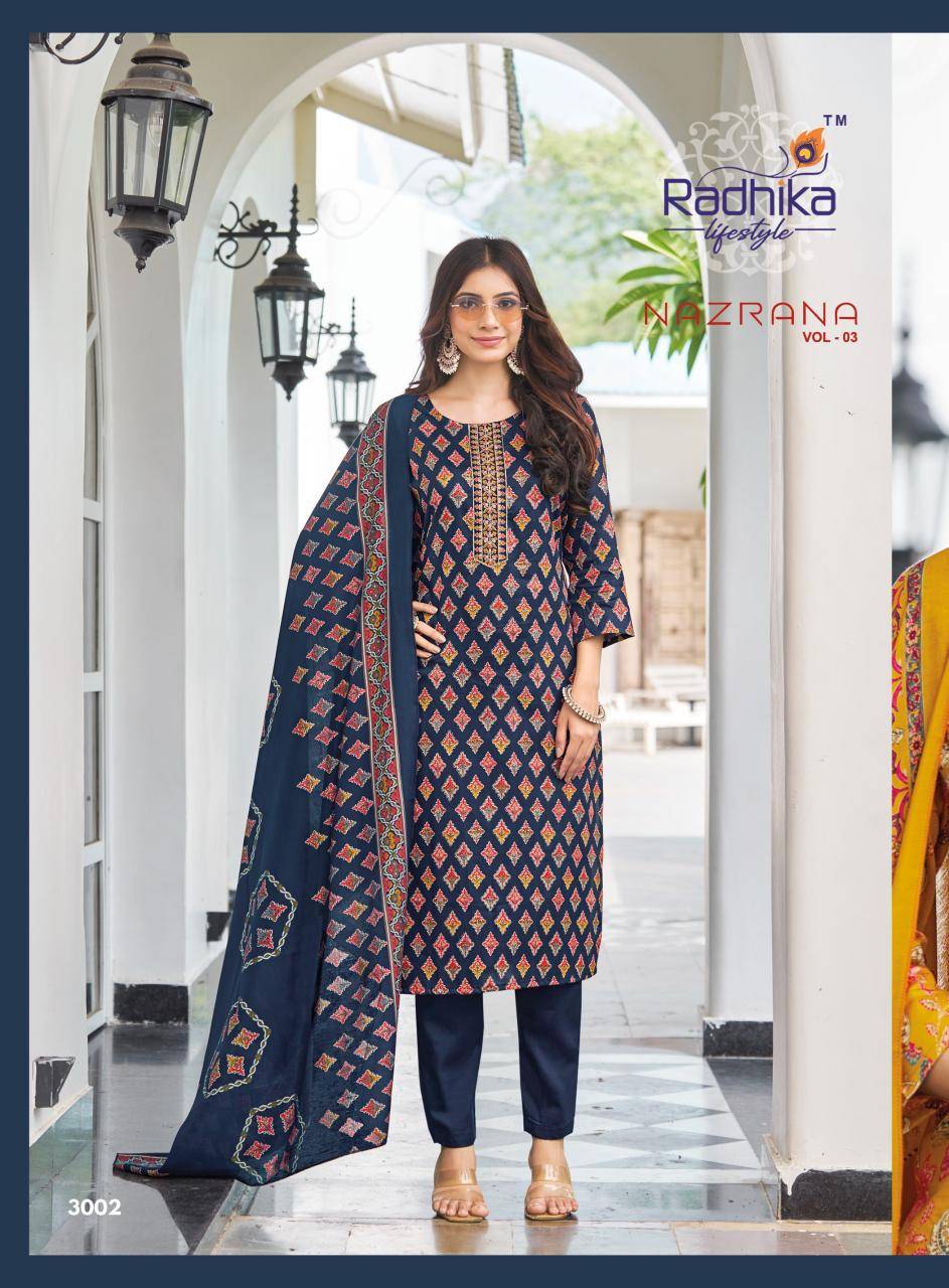 Radhika lifestyle nazrana vol 3 Wholesale kurtis Surat market