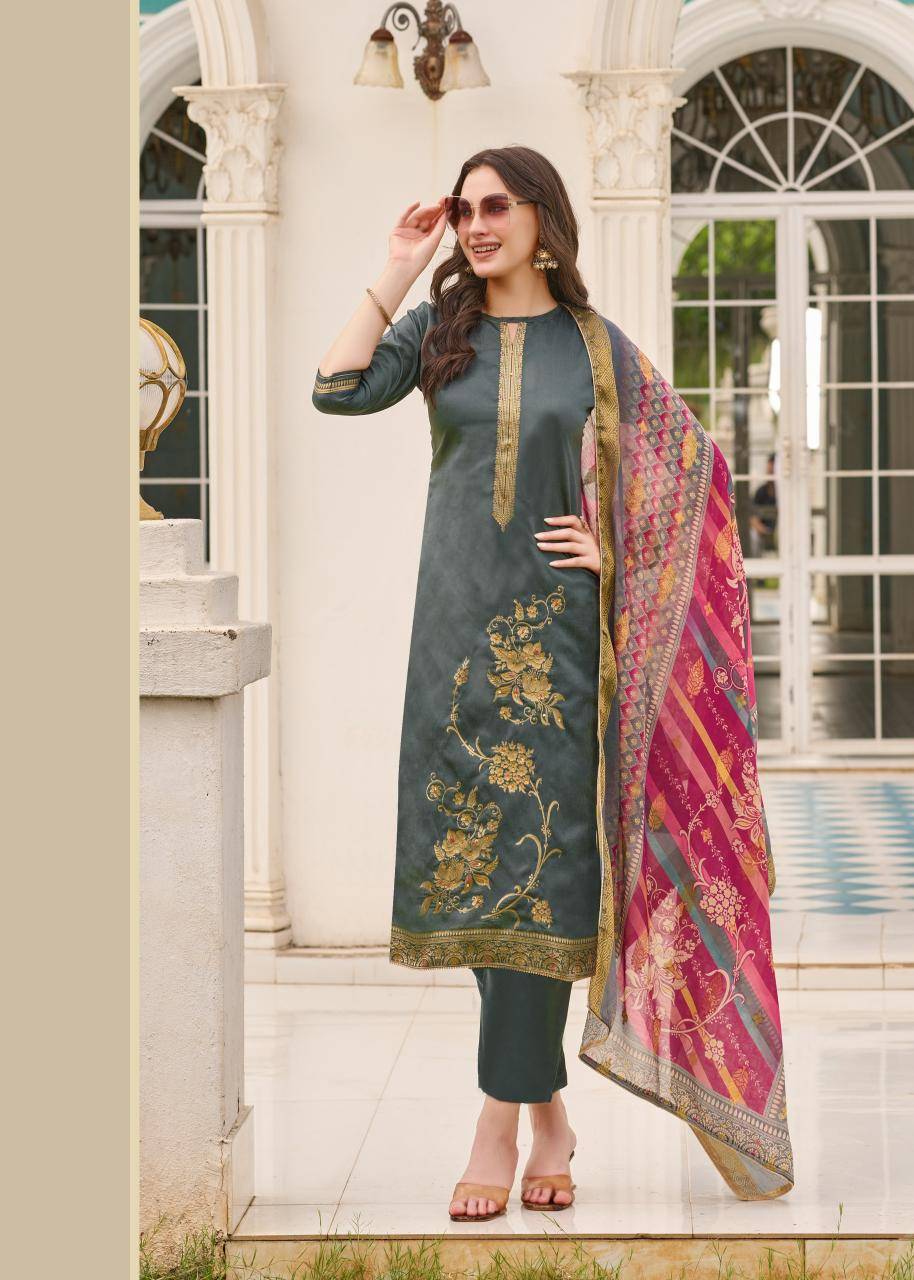 Alok suit falsafaa 18 Designer dress materials online