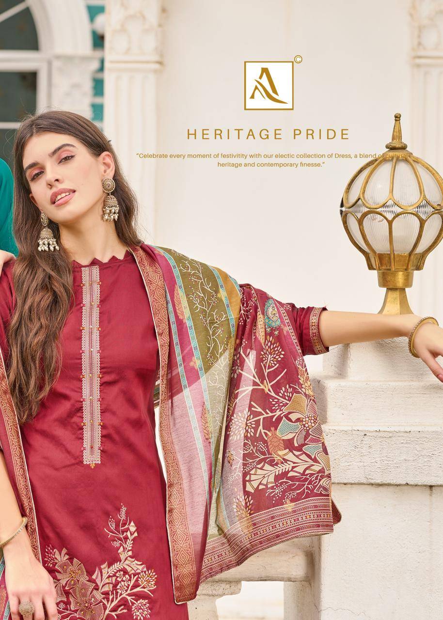 Alok suit falsafaa 18 Designer dress materials online