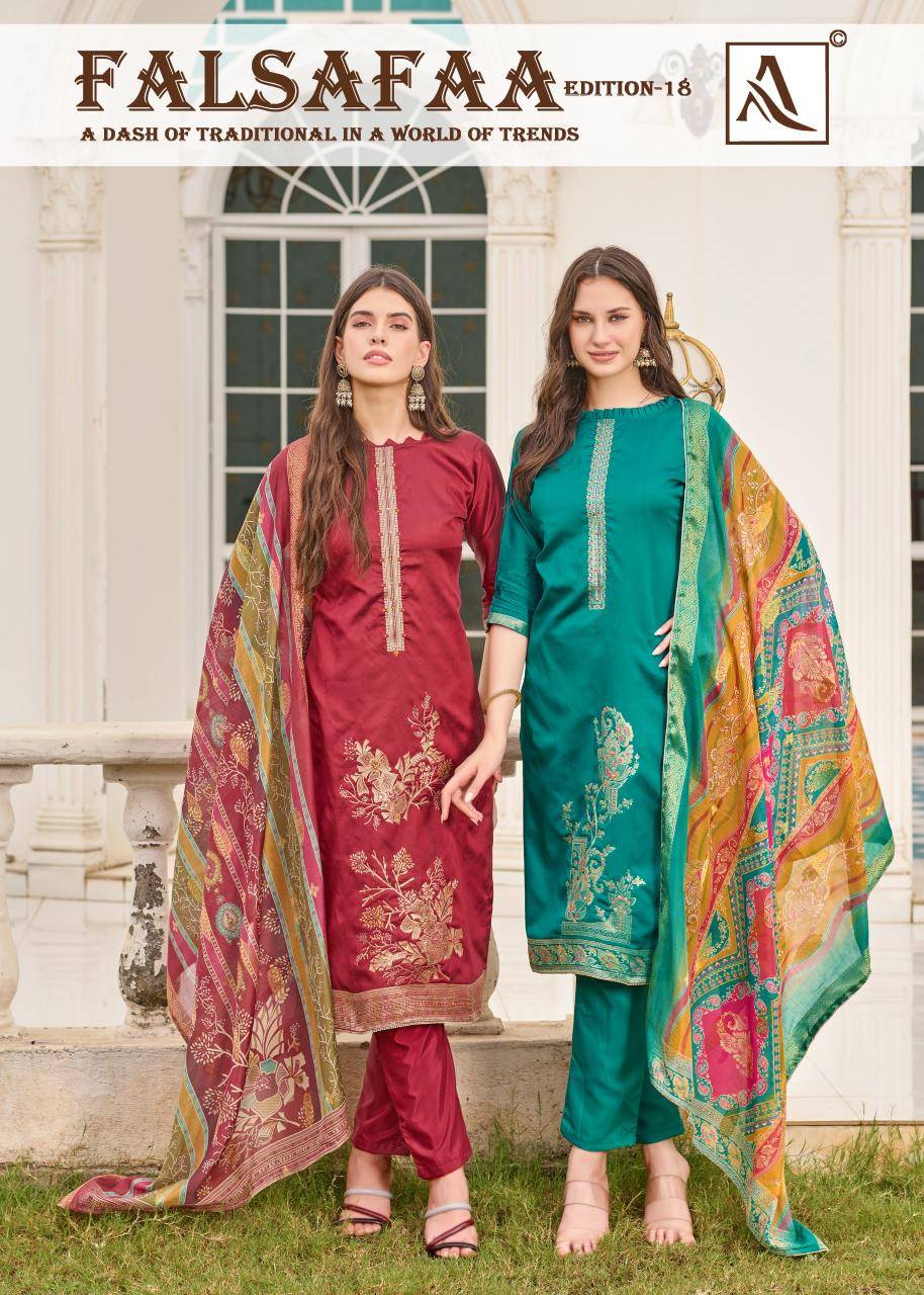 Alok suit falsafaa 18 Designer dress materials online