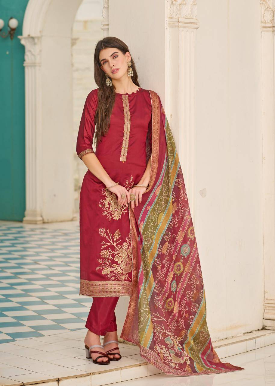 Alok suit falsafaa 18 Designer dress materials online