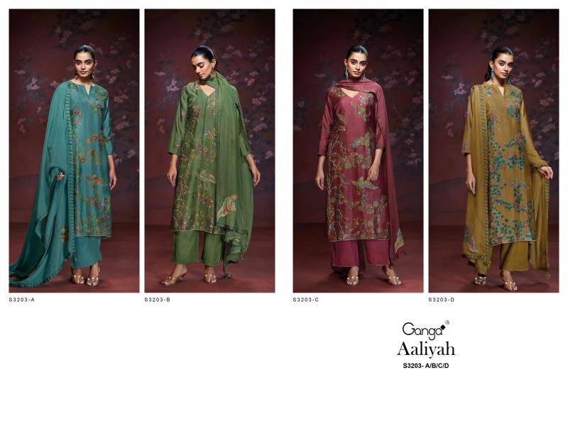 Ganga aaliyah 3203 Printed dress materials at wholesale price