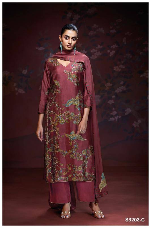 Ganga aaliyah 3203 Printed dress materials at wholesale price