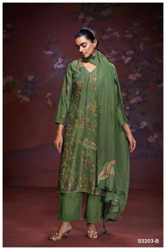 Ganga aaliyah 3203 Printed dress materials at wholesale price