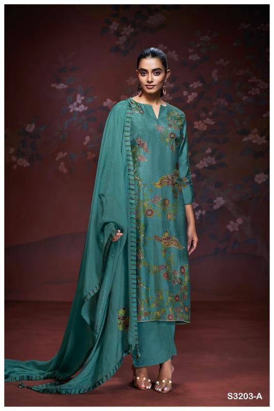 Ganga aaliyah 3203 Printed dress materials at wholesale price