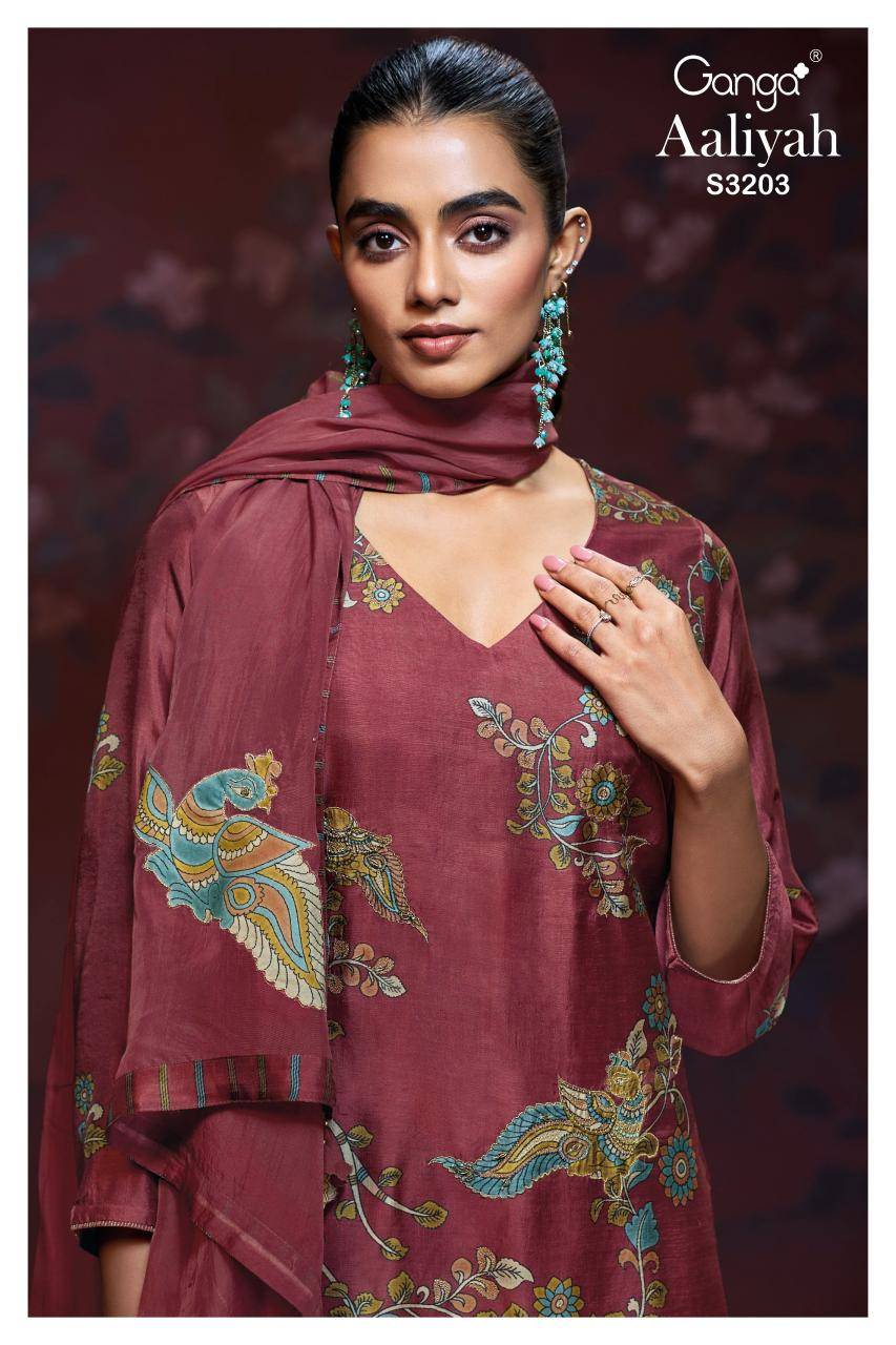 Ganga aaliyah 3203 Printed dress materials at wholesale price