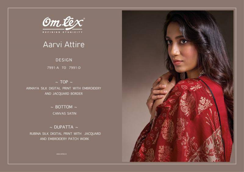 Omtex aarvi attire Dress materials suppliers in Kolkata