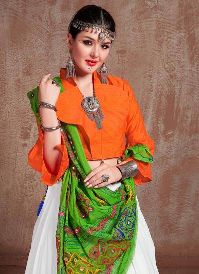 Multi Color Cotton Blend Embroidery Work Navratri Wear 945 Indian lehenga choli