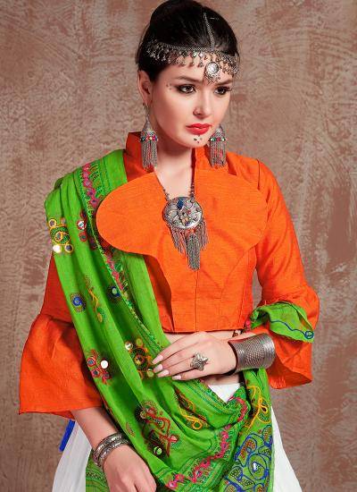 Multi Color Cotton Blend Embroidery Work Navratri Wear 945 Indian lehenga choli