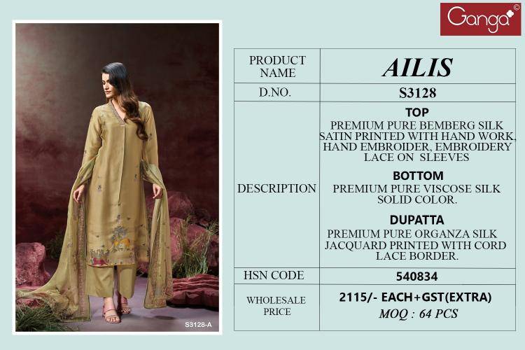 Ganga ailis 3128 Surat dress material online shopping