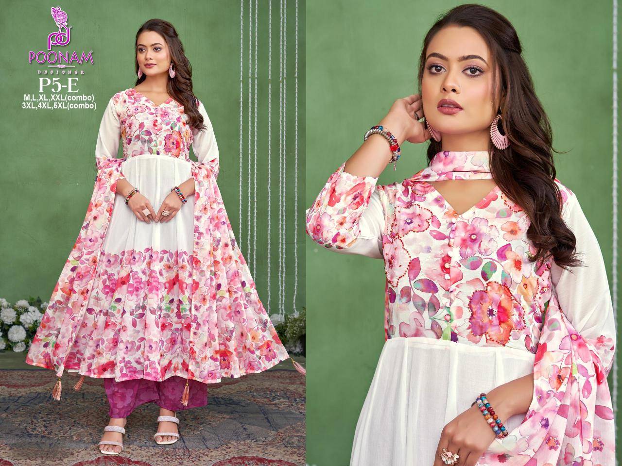 Poonam designer 3 pcs gown Kurti Manufacturers in Mumbai