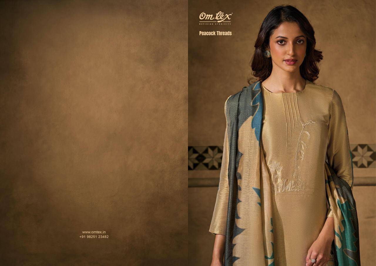 Omtex peacock threads Dress materials suppliers in India