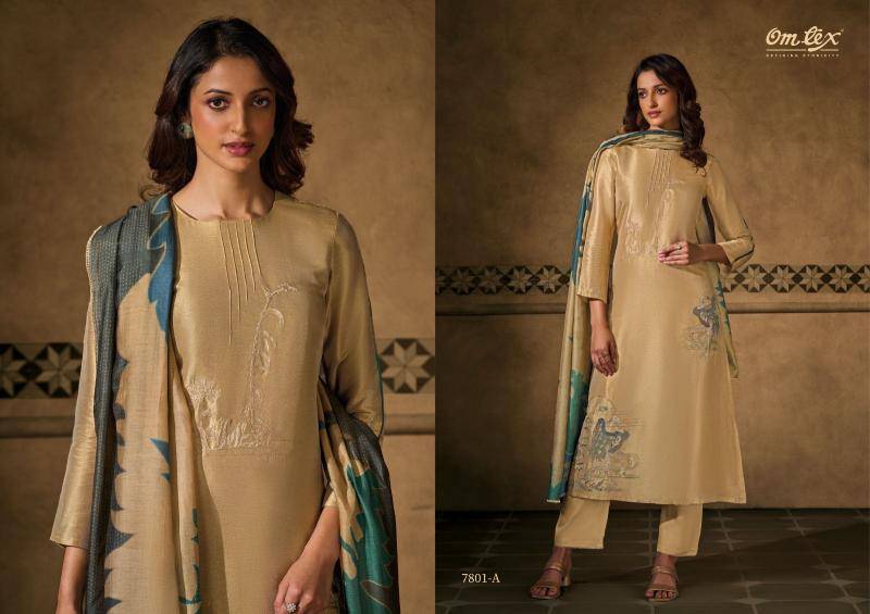 Omtex peacock threads Dress materials suppliers in India