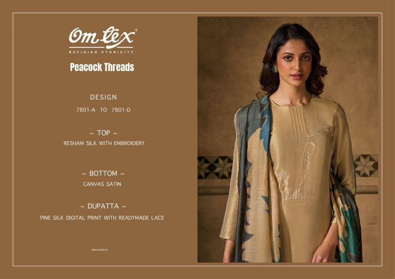Omtex peacock threads Dress materials suppliers in India