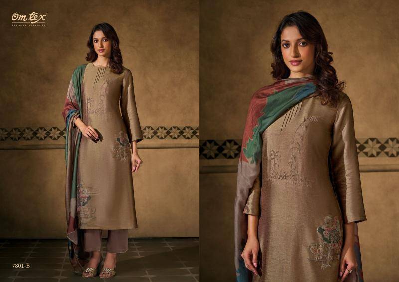 Omtex peacock threads Dress materials suppliers in India