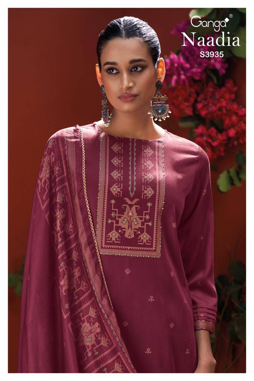 Ganga naadia 3935 Cotton dress material wholesale