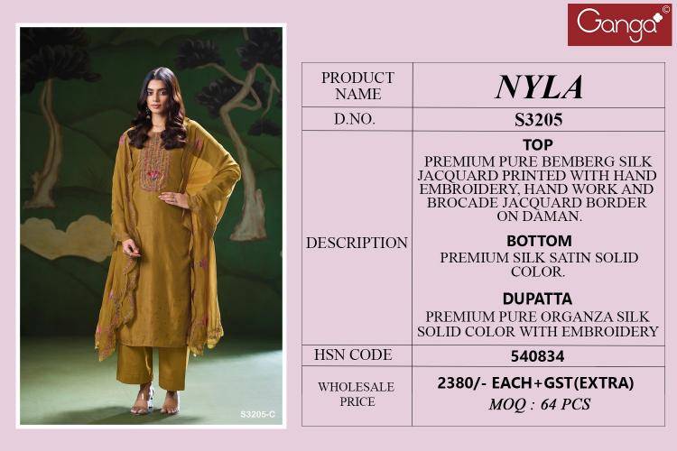 Ganga nyla 3205 Dress material for ladies wholesale