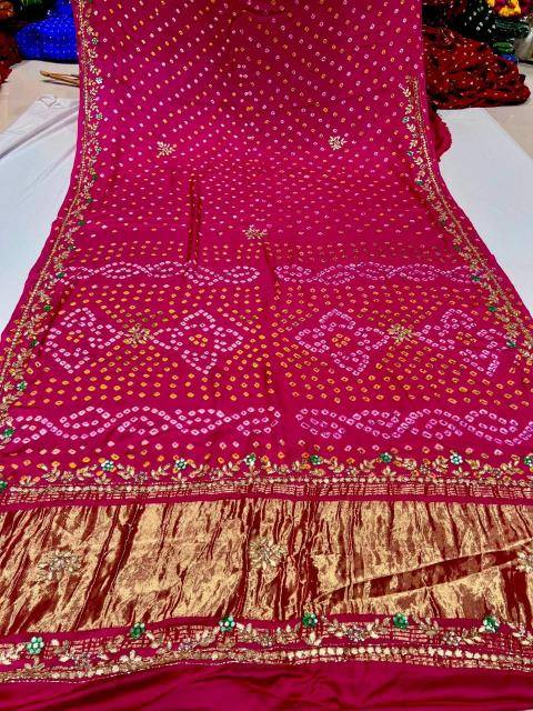 Shorya bandhani gota pati Indian saree suppliers