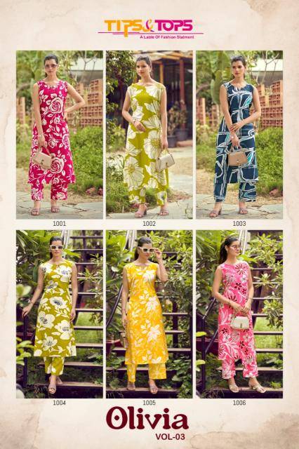 Tips & tops olivia vol 3 Kurti wholesale market in Kolkata