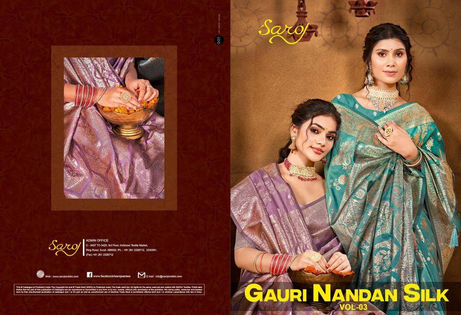 Saroj gauri nandan silk vol 3 Saree suppliers in Mumbai