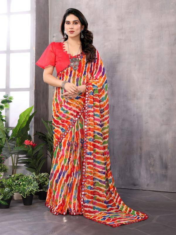 GC multi colour printed Saree manufacturer in india wholesale