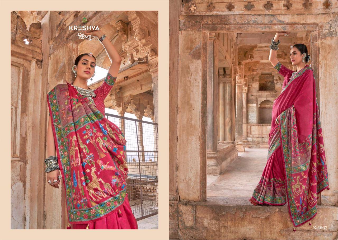 Shorya krehsva madhuvan silk wholesale saree from india