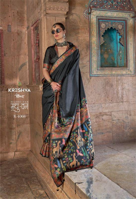 Shorya krehsva madhuvan silk wholesale saree from india