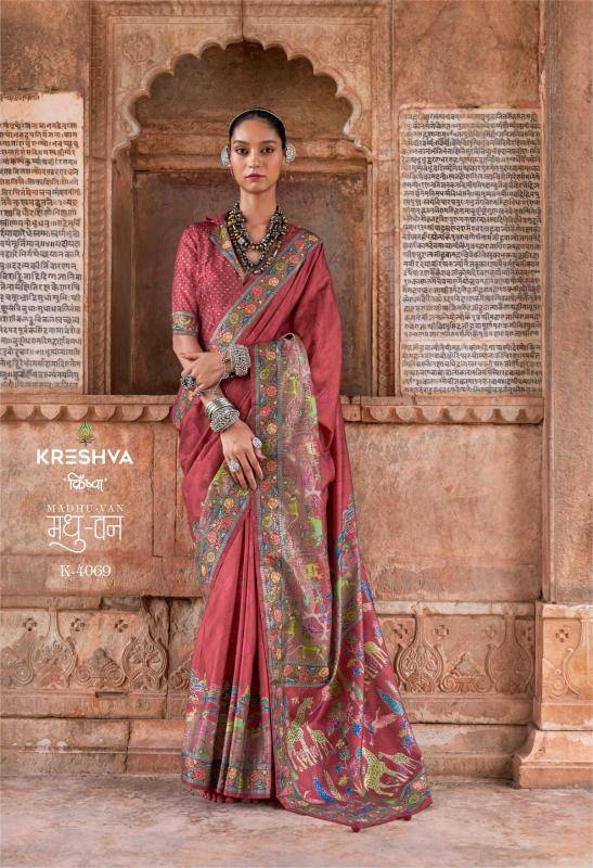Shorya krehsva madhuvan silk wholesale saree from india