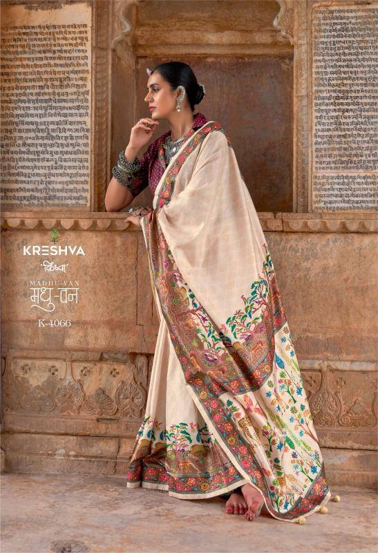 Shorya krehsva madhuvan silk wholesale saree from india