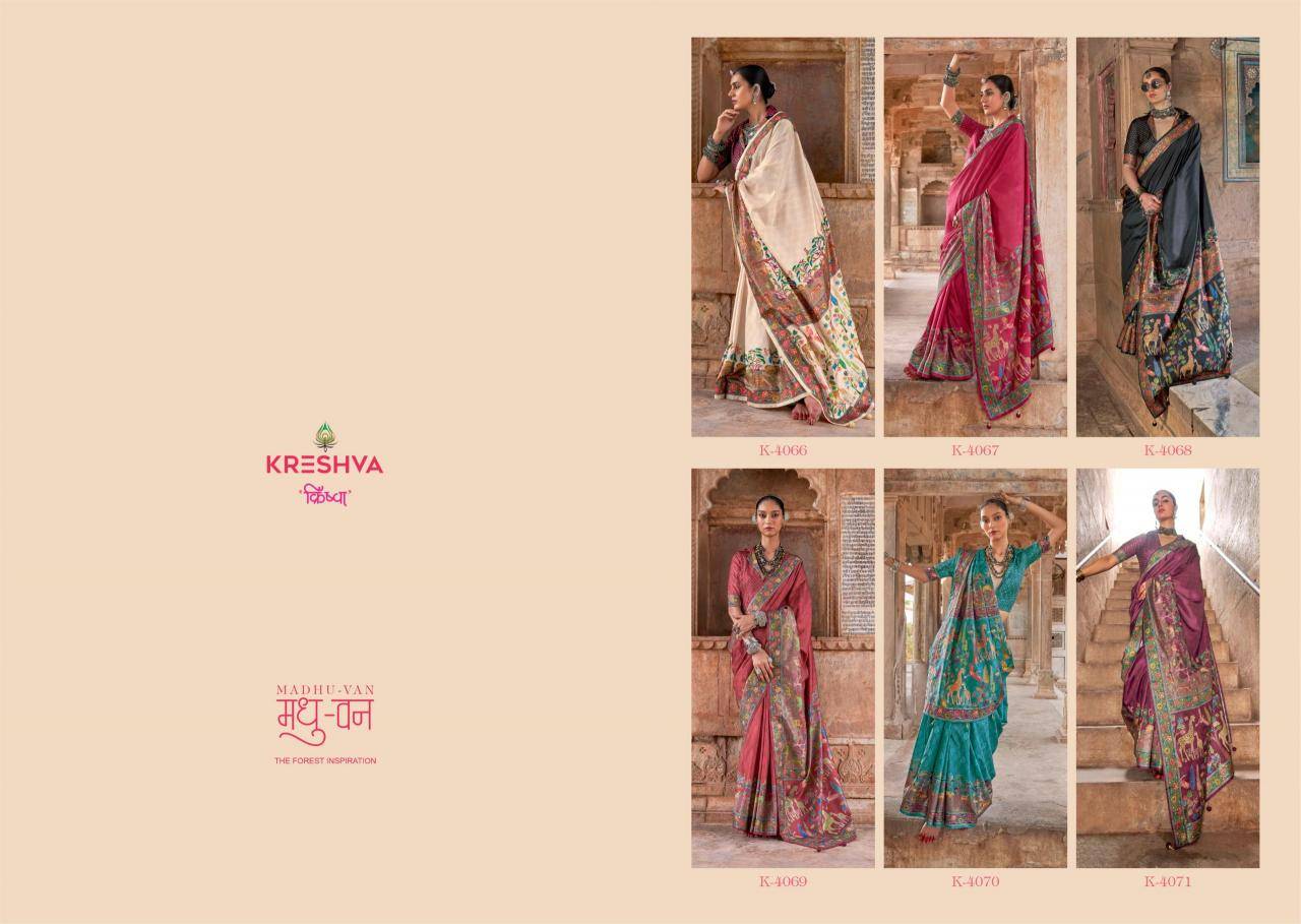 Shorya krehsva madhuvan silk wholesale saree from india