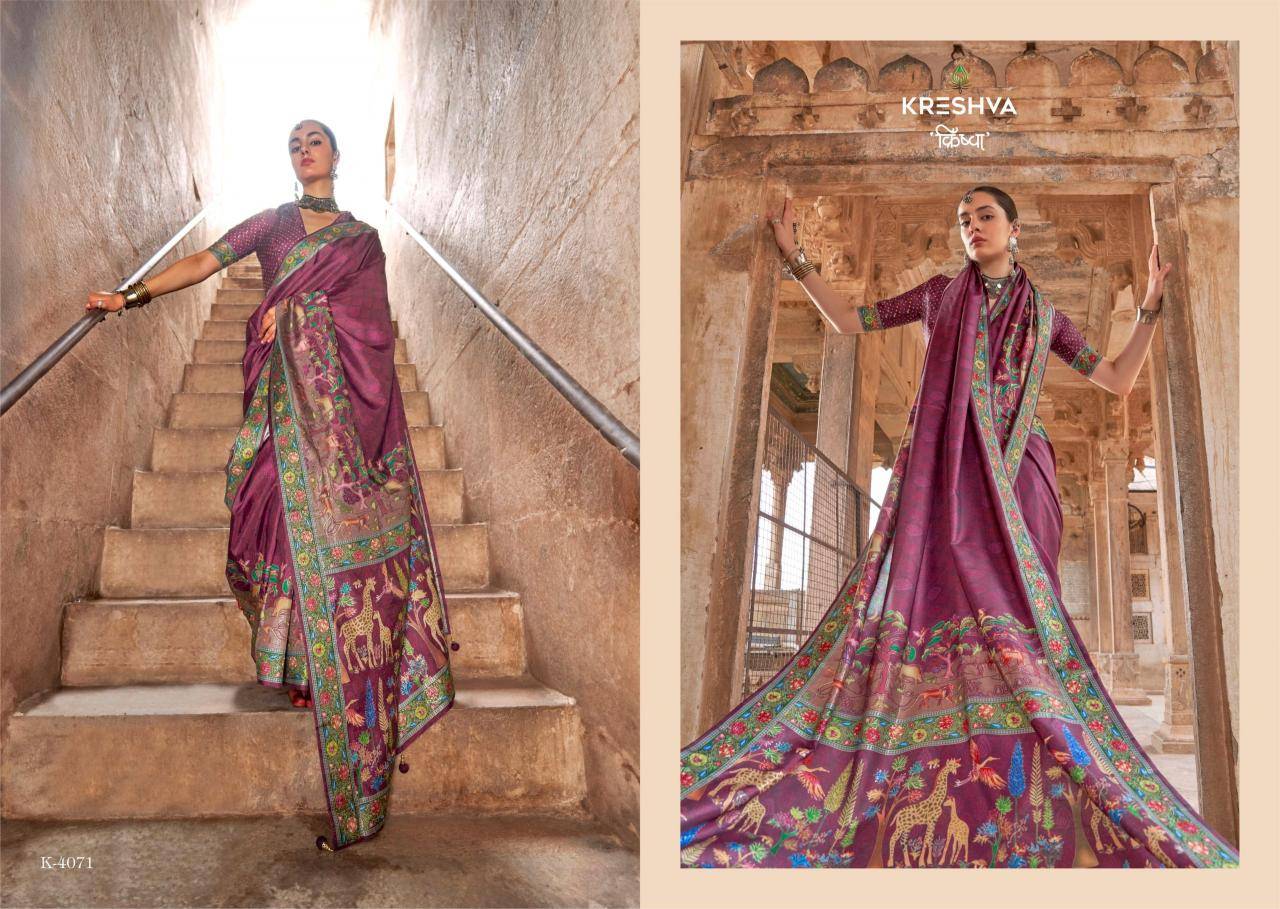 Shorya krehsva madhuvan silk wholesale saree from india