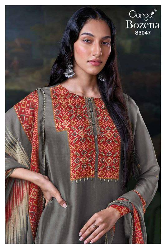 Ganga bozena 3047 wholesale dress materials in mumbai with price