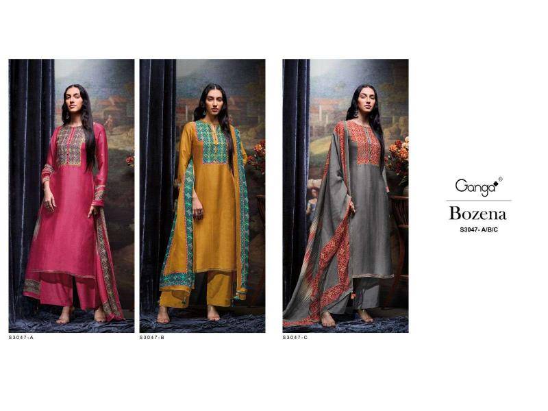 Ganga bozena 3047 wholesale dress materials in mumbai with price