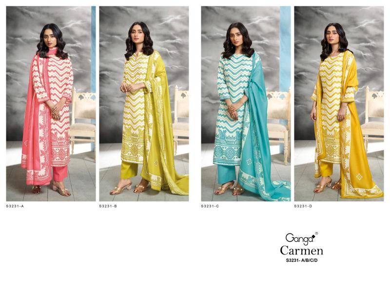 Ganga carmen 3231 wholesale dress material suppliers in mumbai
