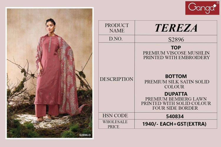 Ganga tereza 2896 wholesale dress material in mumbai