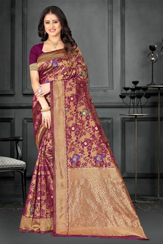 Triveni MN-06 banarasi silk wholesale saree manufacturers in surat