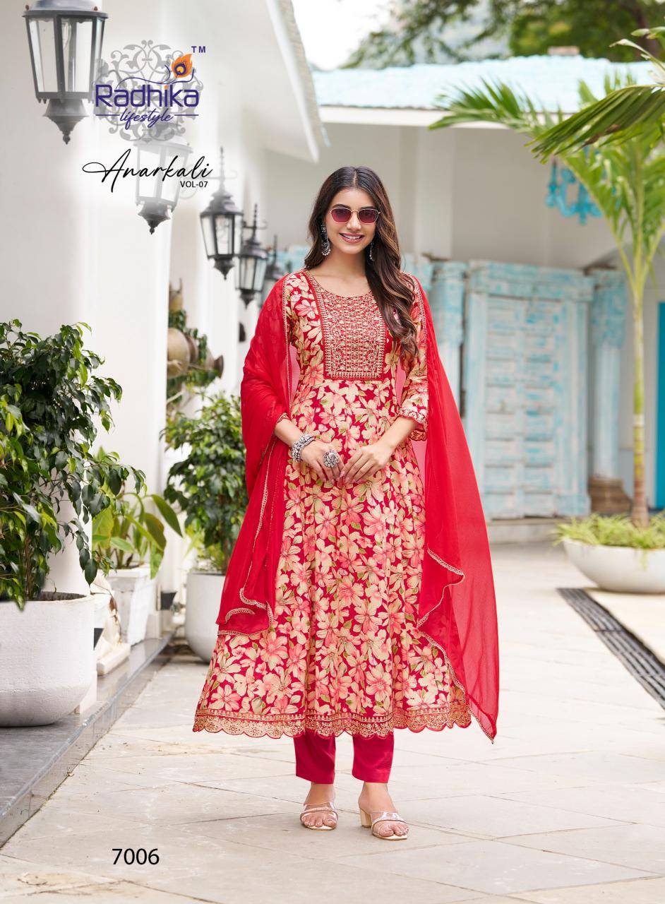 Radhika lifestyle anarkali vol 7 best wholesale kurti market in delhi
