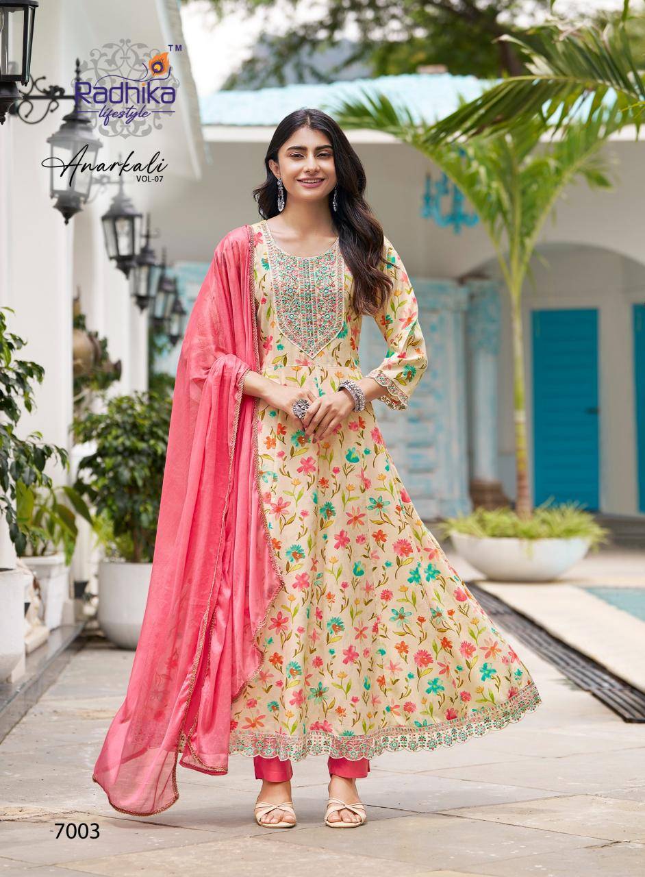 Radhika lifestyle anarkali vol 7 best wholesale kurti market in delhi